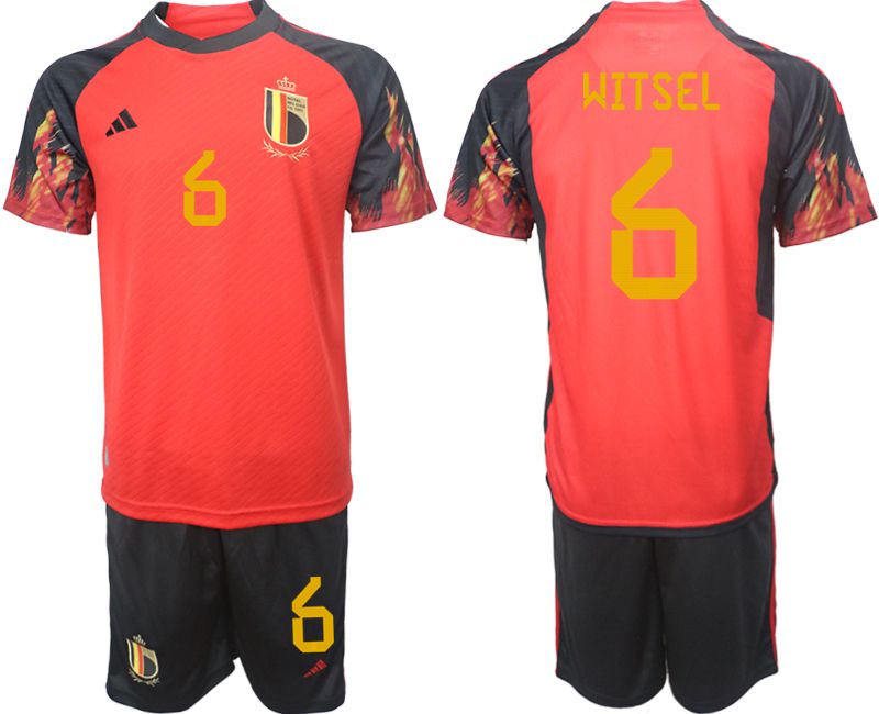 Men 2022 World Cup National Team Belgium home red 6 Soccer Jerseys
